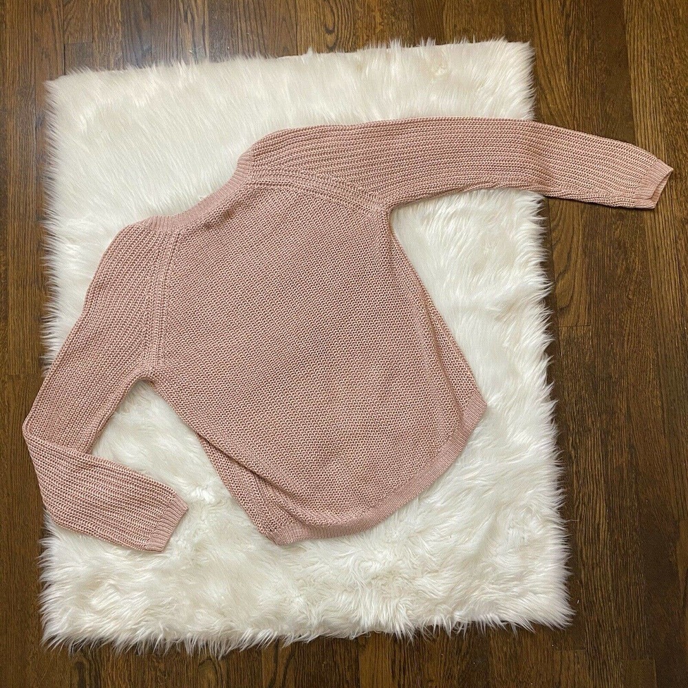 NWT Kaari Blue Pink Open Knit Sweater Size Small - Picture 7 of 7